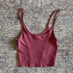 Urban Outfitters Ribbed Mauve Crop Tank